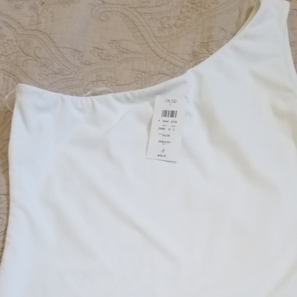 Womens Cache Sz M one shoulder white top